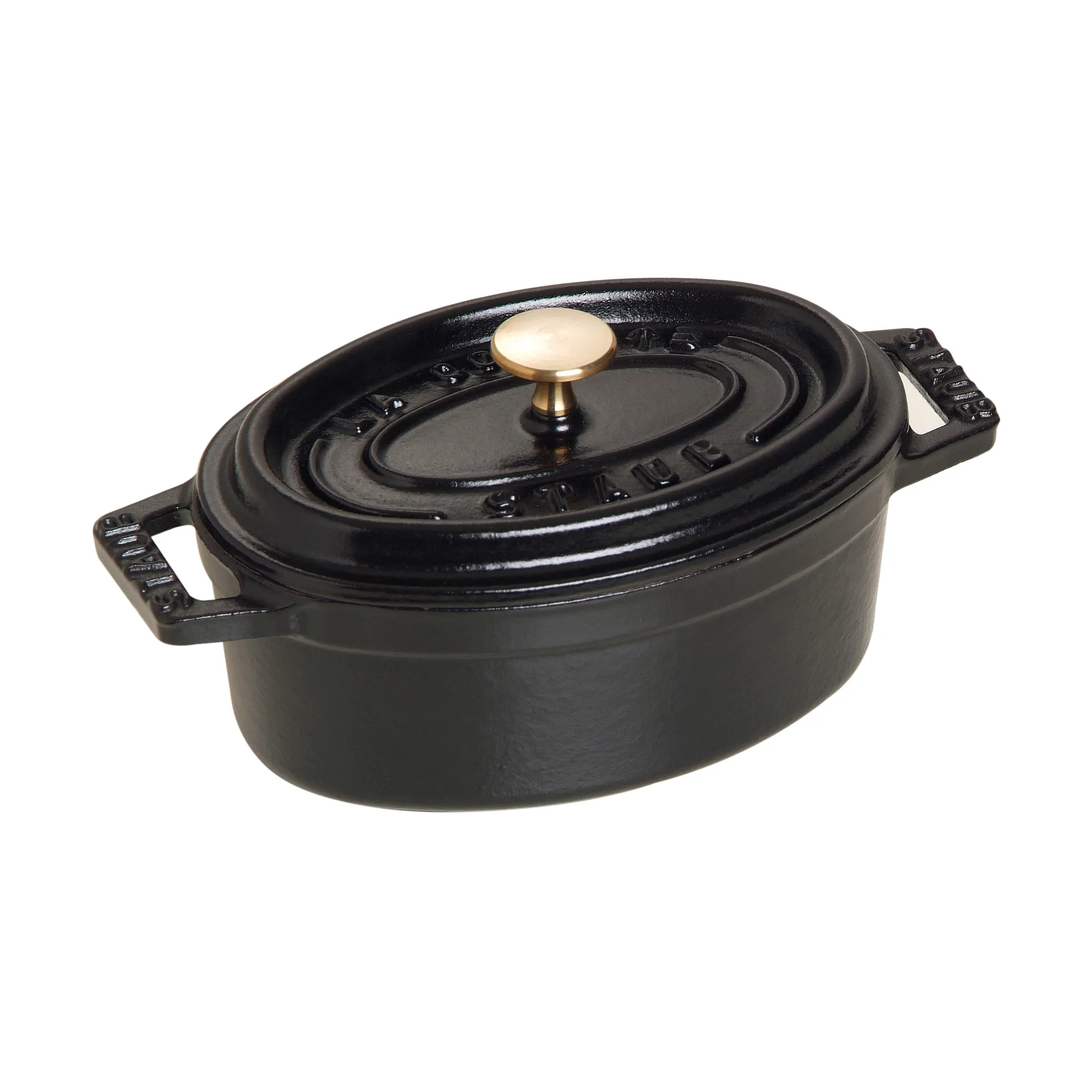 Staub La Cocotte mini panela oval de ferro fundido 0,25 L, Preto STAUB