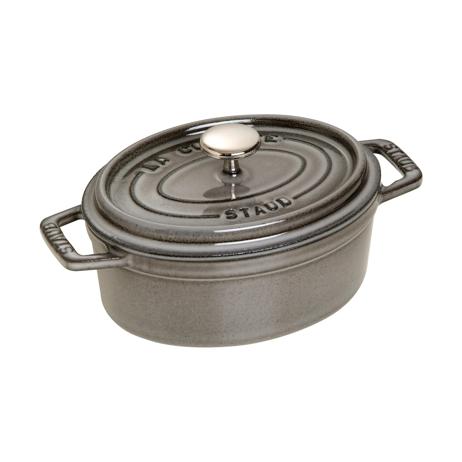 Staub La Cocotte oval panela de ferro fundido 0,6 L, Cinza grafite STAUB