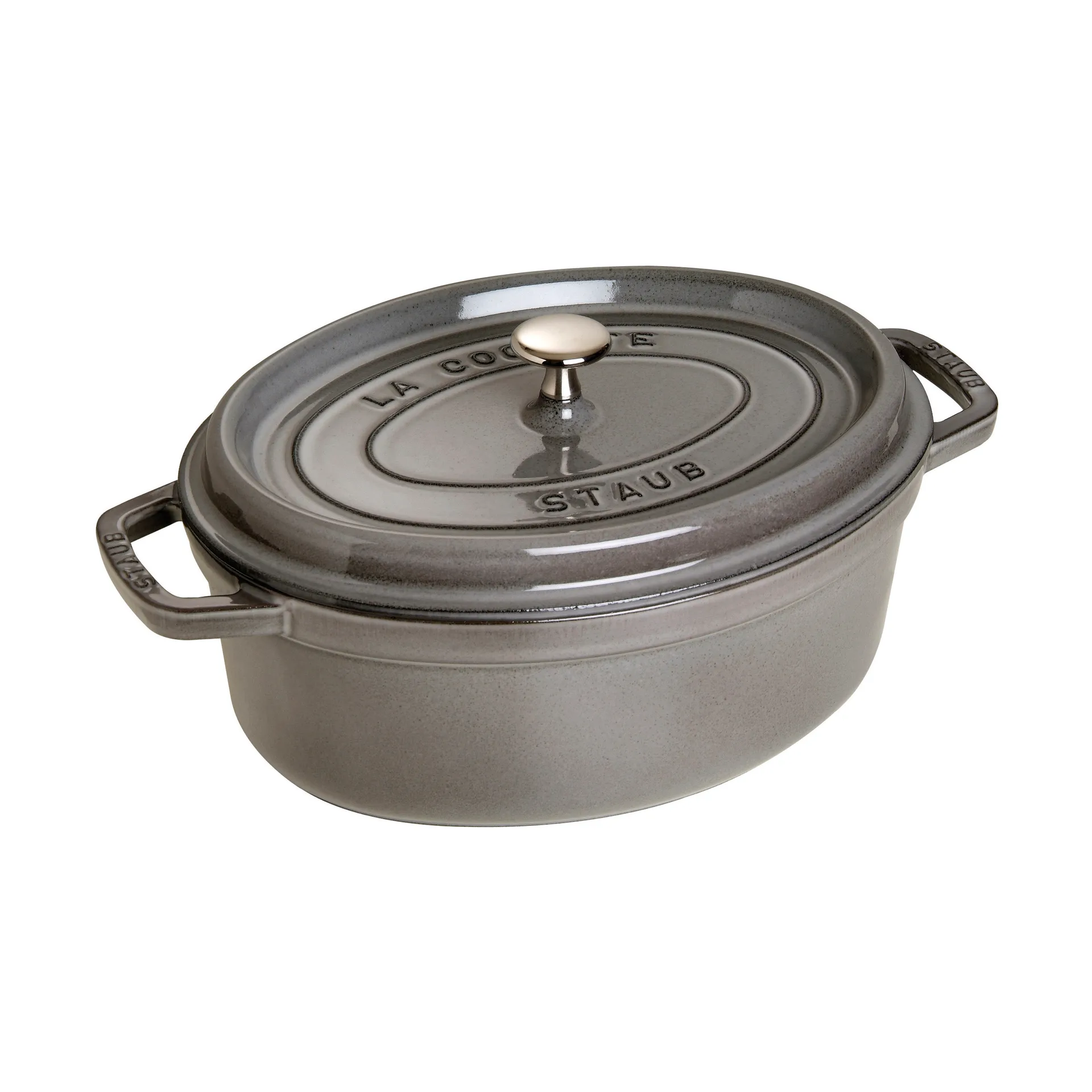 Staub La Cocotte oval panela de ferro fundido 5,5 L, Cinza grafite STAUB