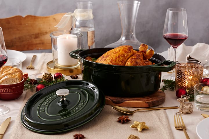 Staub La Cocotte oval panela de ferro fundido 5,5 L, Verde manjericão STAUB