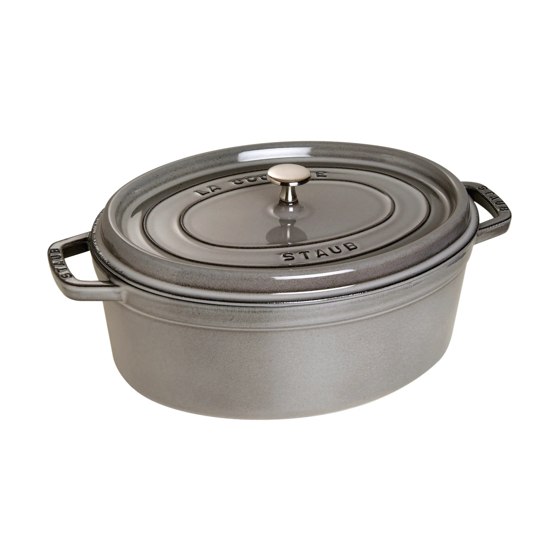 Staub La Cocotte oval panela de ferro fundido 6,7 L, Cinza grafite STAUB