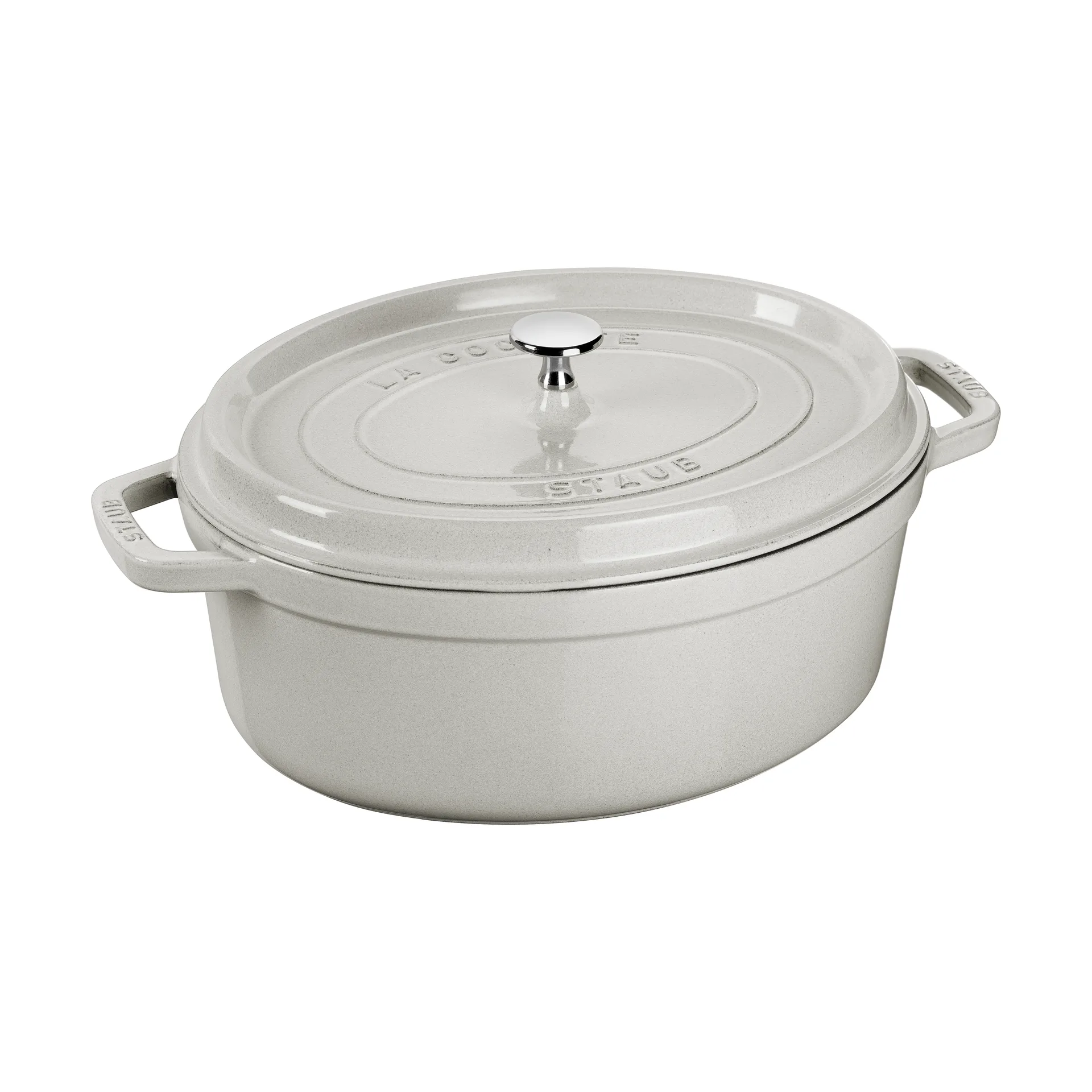 Staub La Cocotte oval panela de ferro fundido 6,7 L, Trufa branca STAUB
