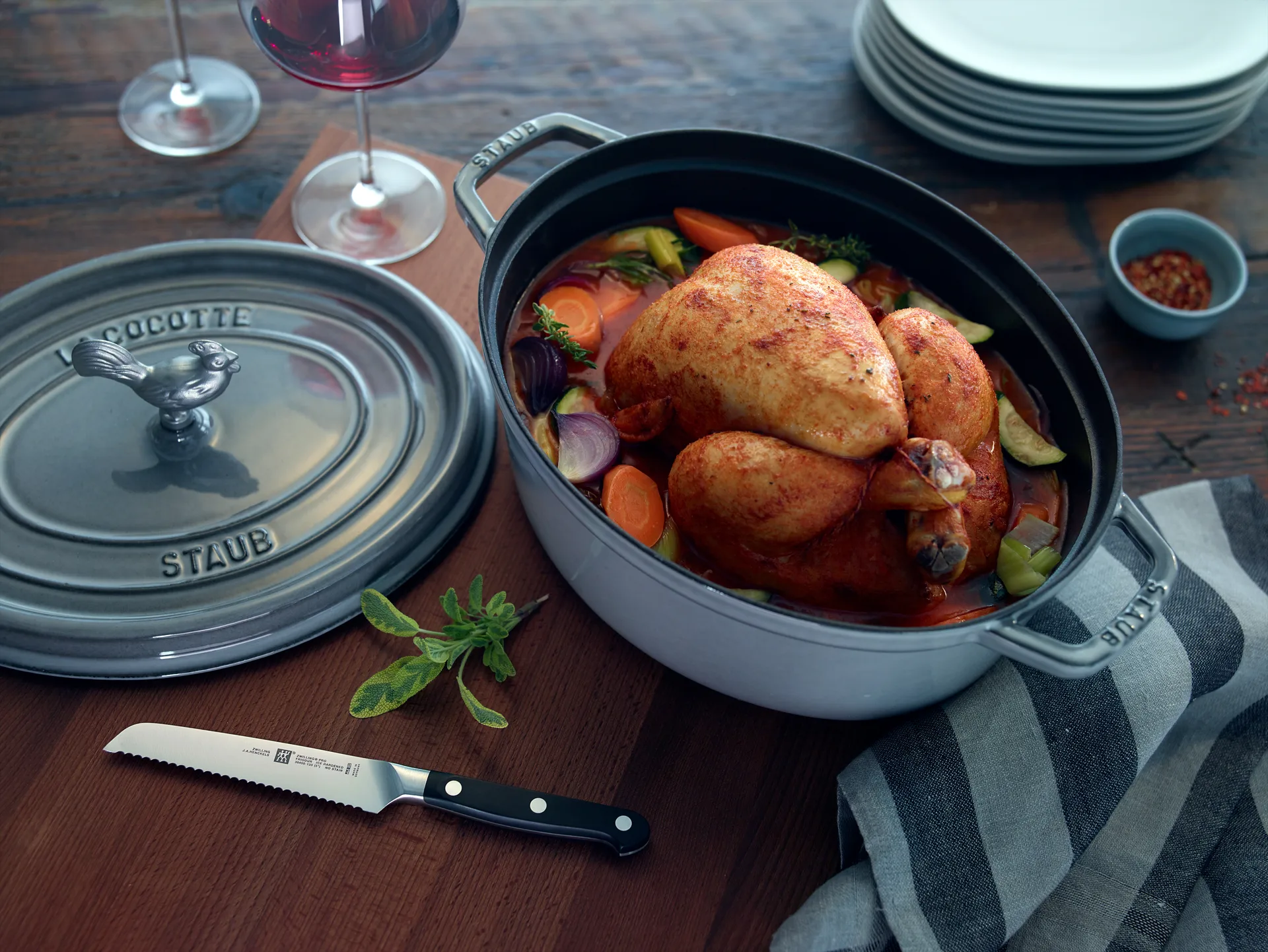 Staub La Cocotte oval panela de ferro fundido 8 L, Cinza grafite STAUB