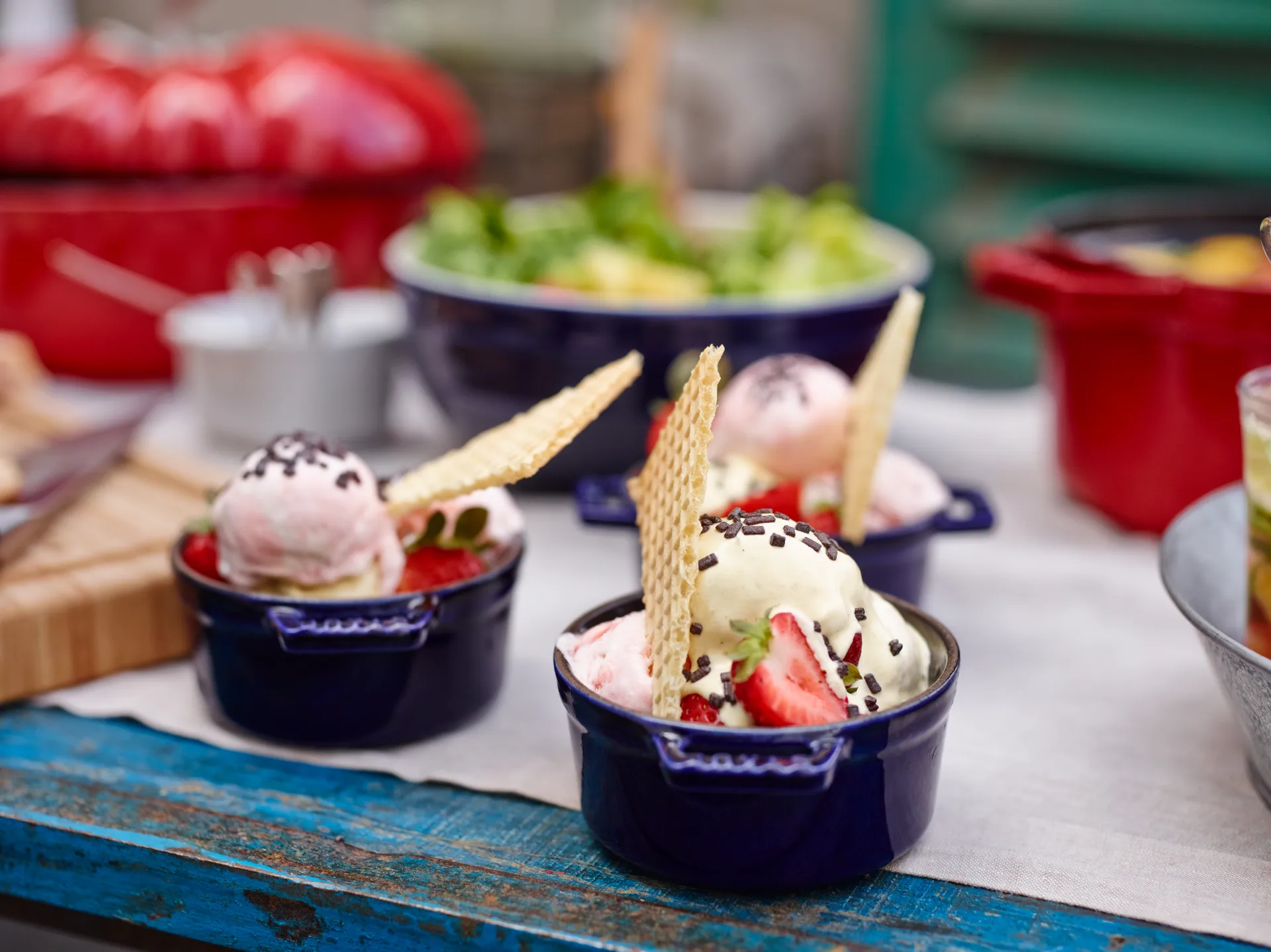 Staub La Cocotte panela redonda de ferro fundido 0,25 L, Azul escuro STAUB