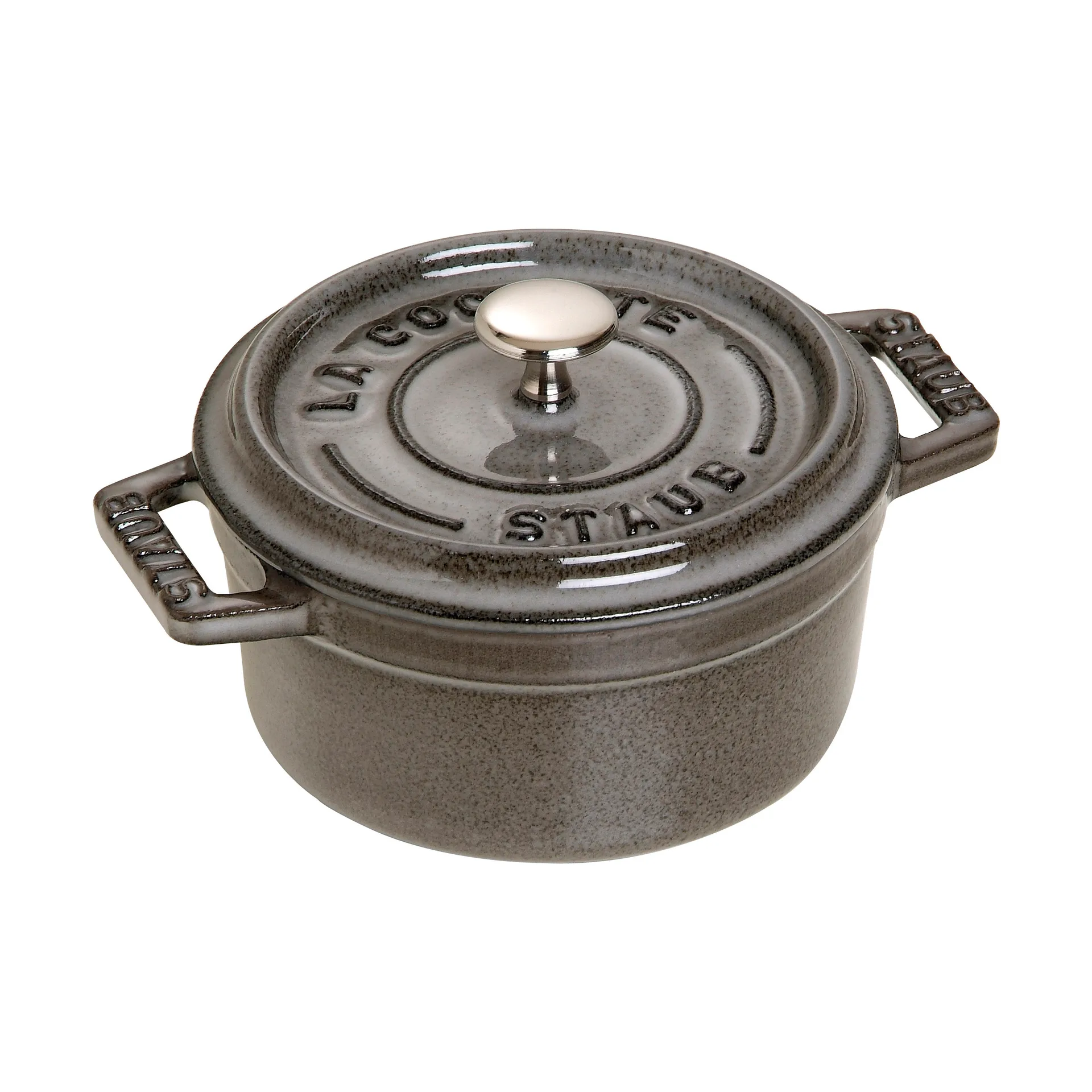 Staub La Cocotte panela redonda de ferro fundido 0,25 L, Cinza grafite STAUB