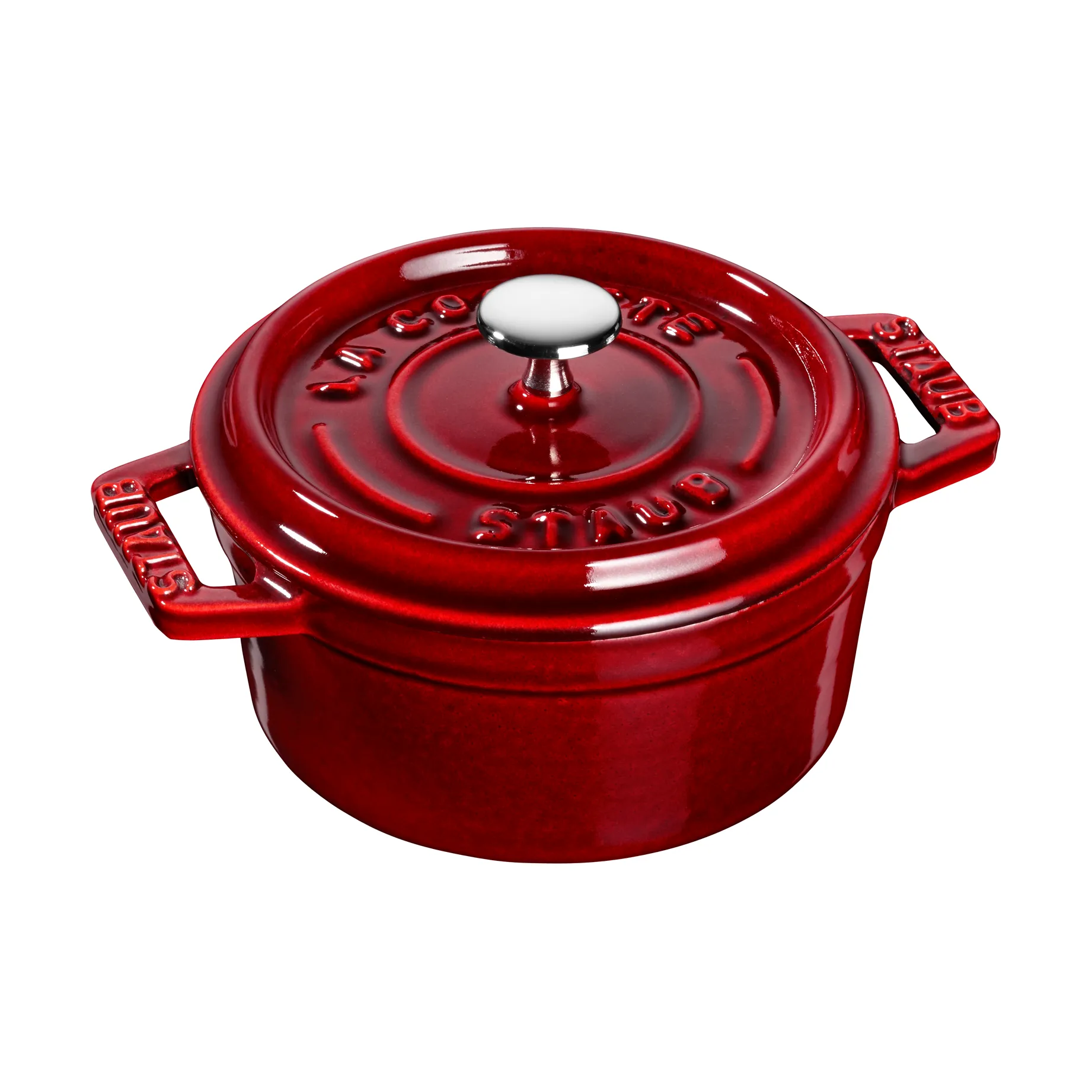 Staub La Cocotte panela redonda de ferro fundido 0,25 L, Vermelho grenadine STAUB