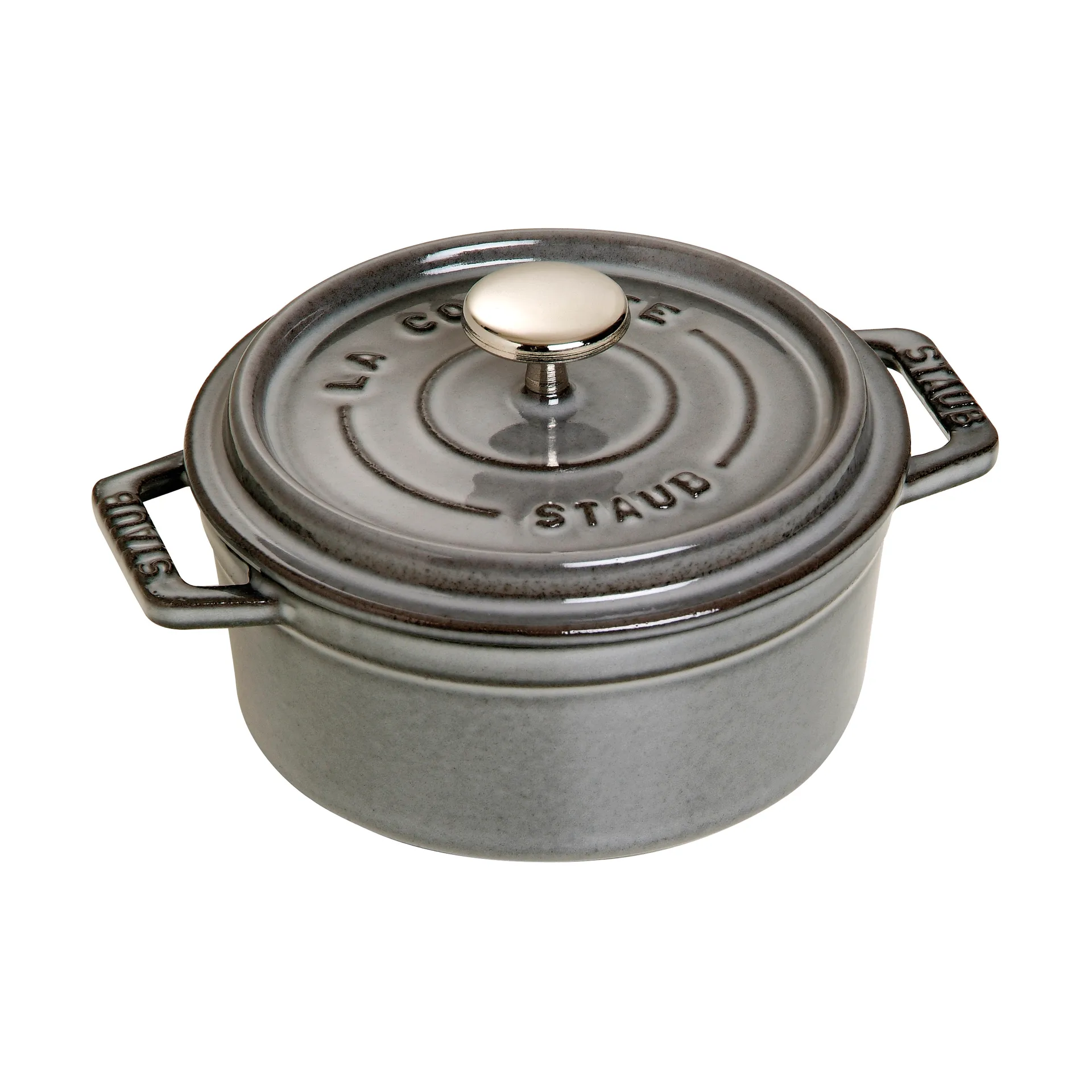 Staub La Cocotte panela redonda de ferro fundido 0,4 L, Cinza grafite STAUB
