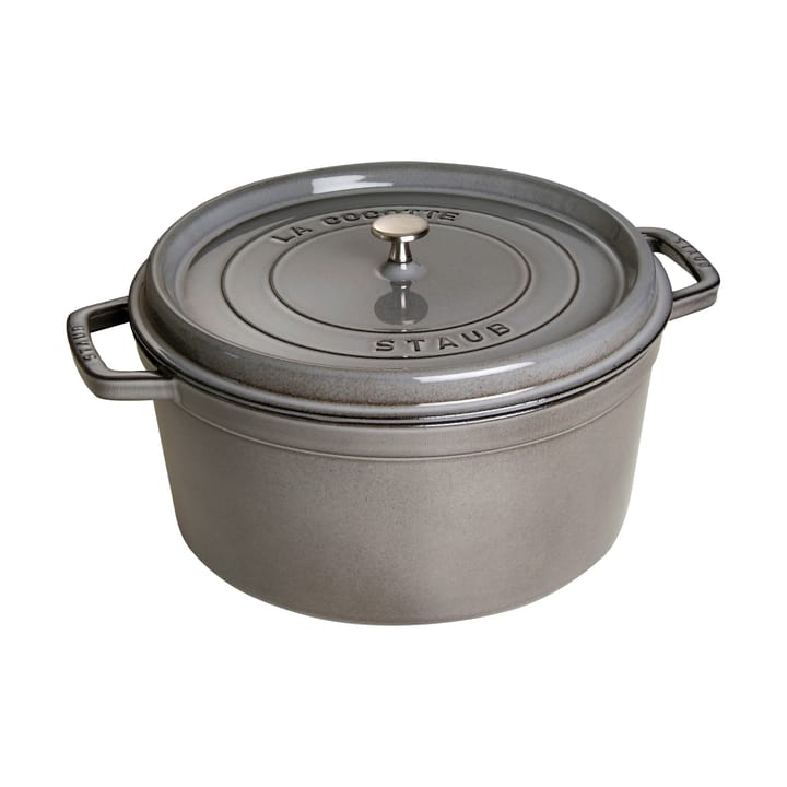 Staub La Cocotte panela redonda de ferro fundido 12,6 L - Cinza grafite - STAUB