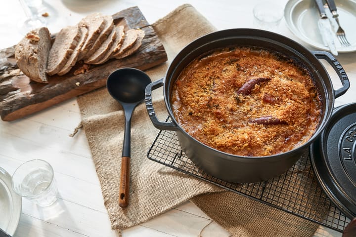 Staub La Cocotte panela redonda de ferro fundido 12,6 L, Preto STAUB