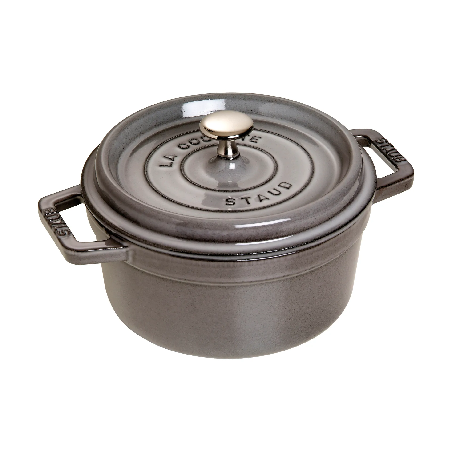 Staub La Cocotte panela redonda de ferro fundido 2,2 L, Cinza grafite STAUB