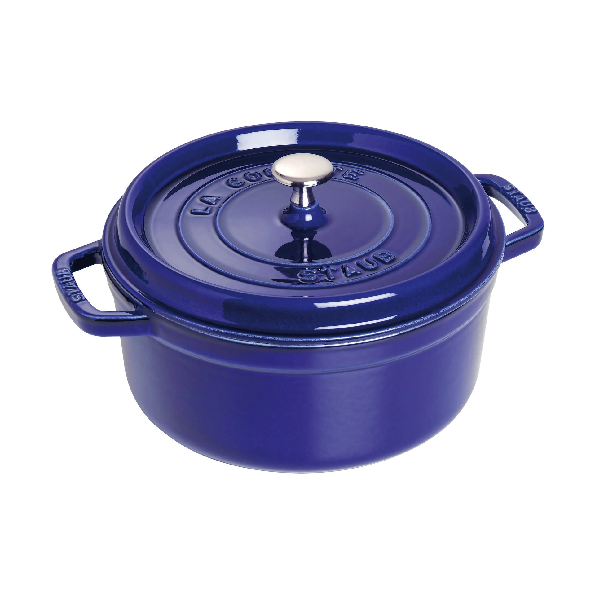 Staub La Cocotte panela redonda de ferro fundido 2,6 L, Azul escuro STAUB