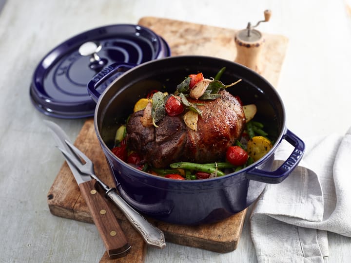 Staub La Cocotte panela redonda de ferro fundido 2,6 L, Azul escuro STAUB