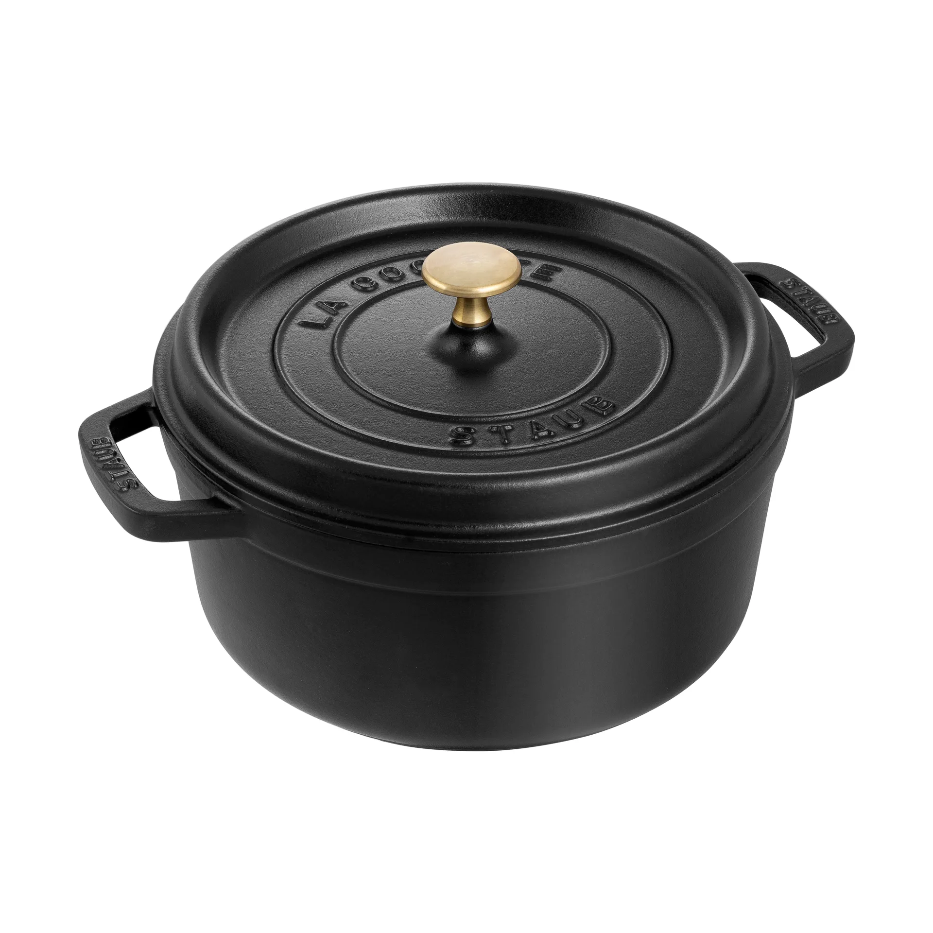 Staub La Cocotte panela redonda de ferro fundido 2,6 L, Preto STAUB