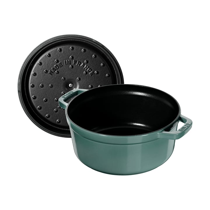 Staub La Cocotte panela redonda de ferro fundido 3,8 L, Madeira de eucalipto STAUB