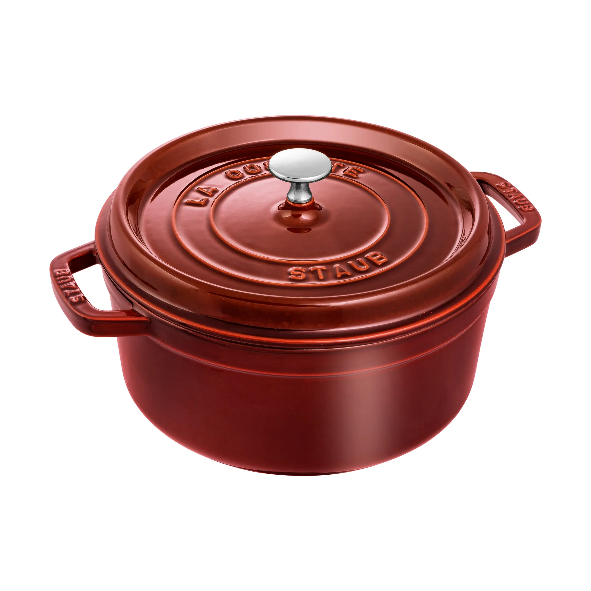 Staub La Cocotte panela redonda de ferro fundido 3,8 L, Vermelho grenadine STAUB