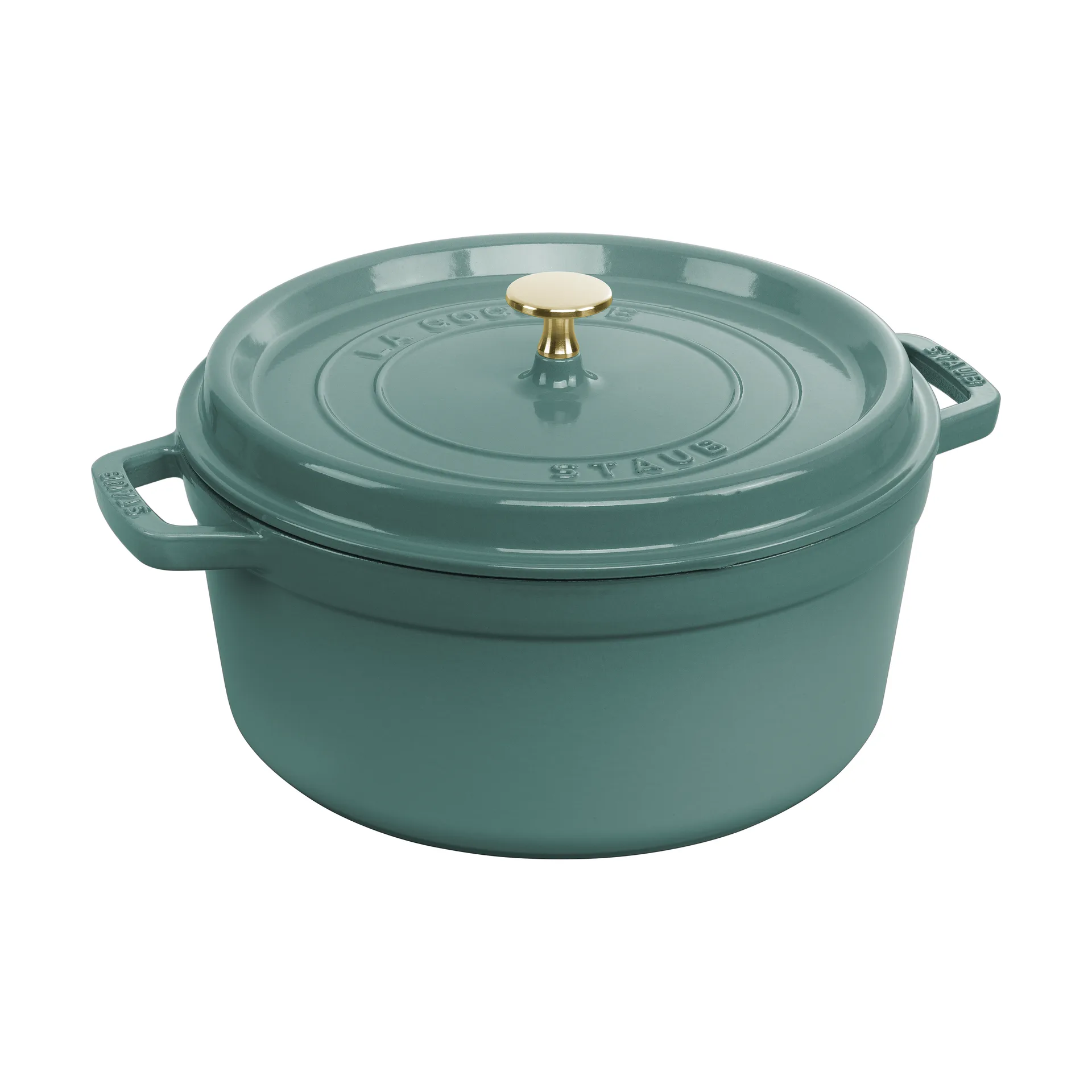 Staub La Cocotte panela redonda de ferro fundido 5,2 L, Madeira de eucalipto STAUB