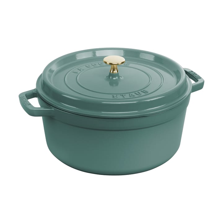 Staub La Cocotte panela redonda de ferro fundido 5,2 L - Madeira de eucalipto - STAUB