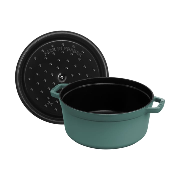 Staub La Cocotte panela redonda de ferro fundido 5,2 L, Madeira de eucalipto STAUB