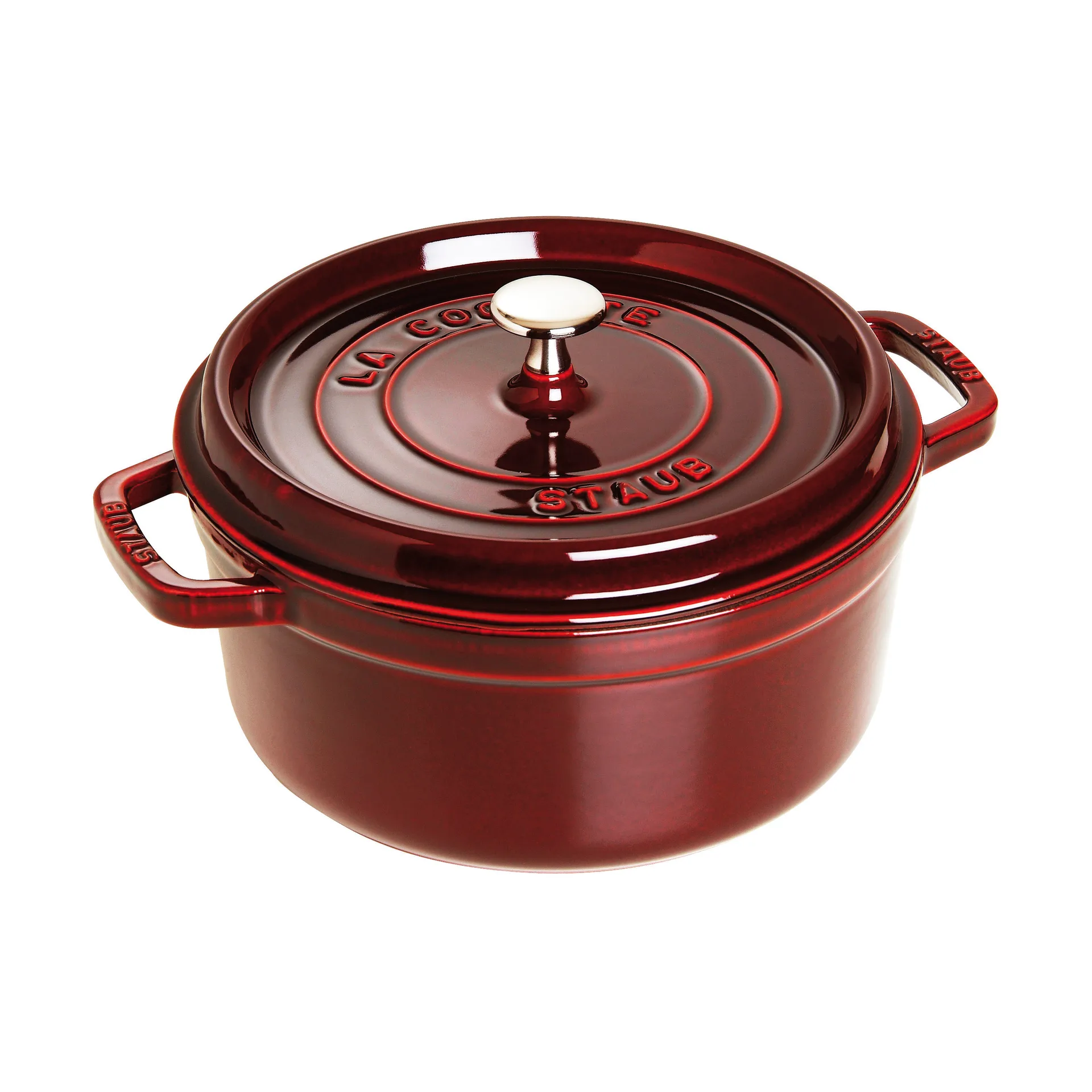 Staub La Cocotte panela redonda de ferro fundido 5,2 L, Vermelho grenadine STAUB