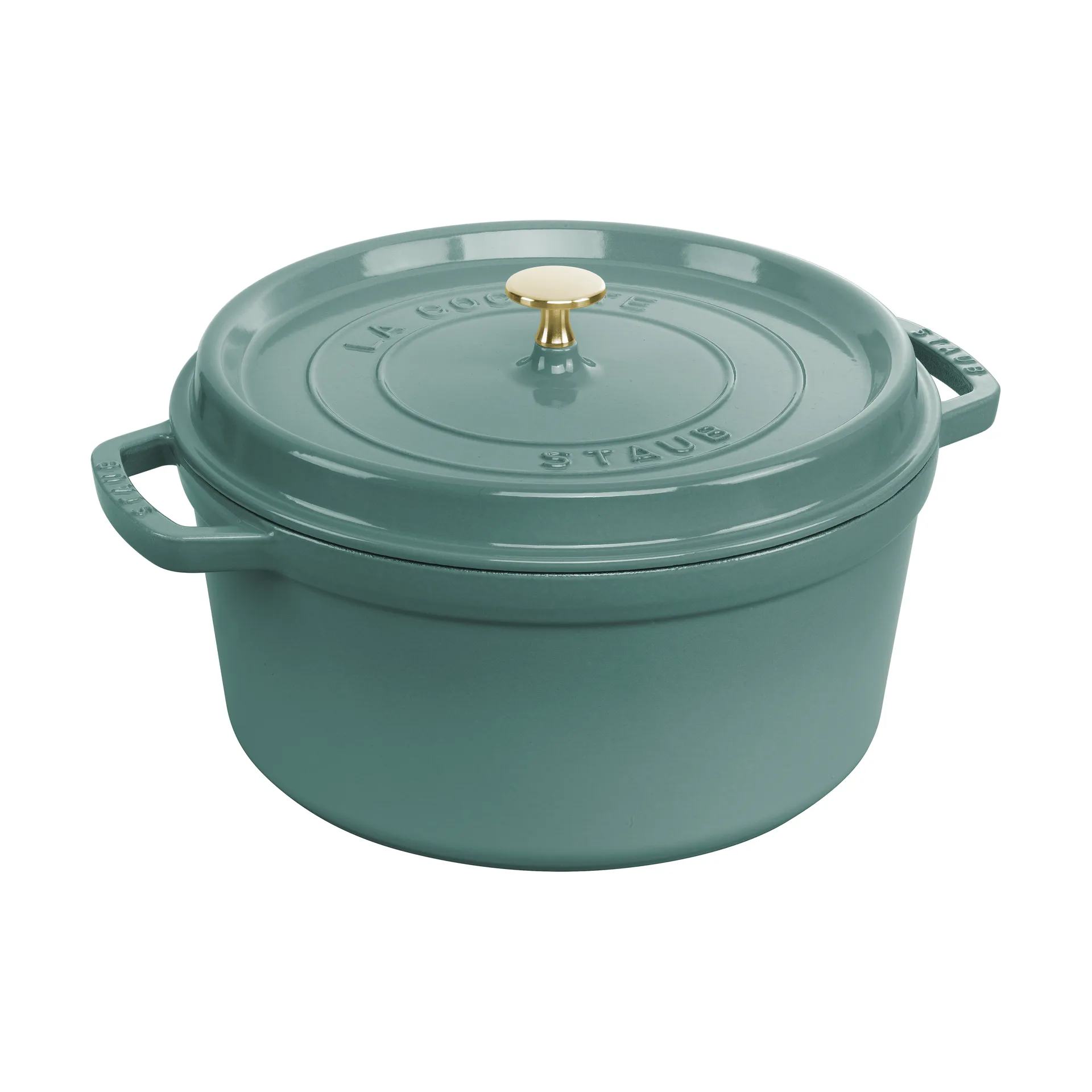 Staub La Cocotte panela redonda de ferro fundido 6,7 L, Madeira de eucalipto STAUB