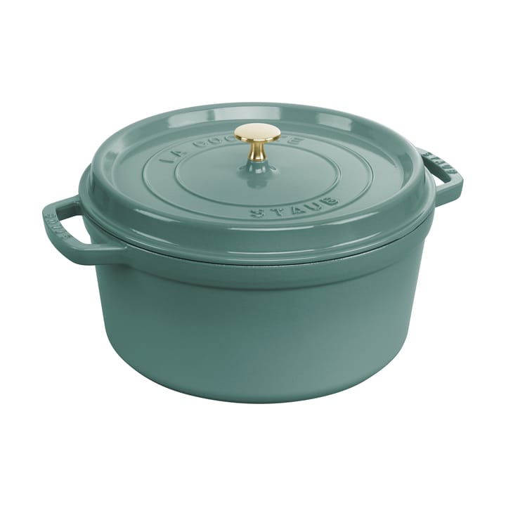 Staub La Cocotte panela redonda de ferro fundido 6,7 L - Madeira de eucalipto - STAUB