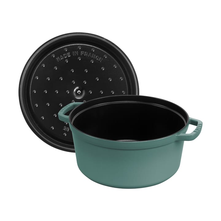 Staub La Cocotte panela redonda de ferro fundido 6,7 L, Madeira de eucalipto STAUB