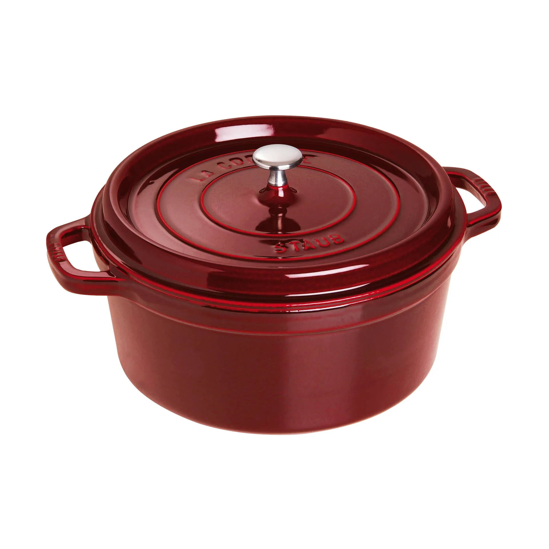 Staub La Cocotte panela redonda de ferro fundido 6,7 L, Vermelho grenadine STAUB