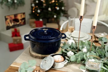 Staub La Cocotte panela redonda de ferro fundido 8,4 L - Azul escuro - STAUB