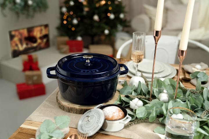 Staub La Cocotte panela redonda de ferro fundido 8,4 L, Azul escuro STAUB