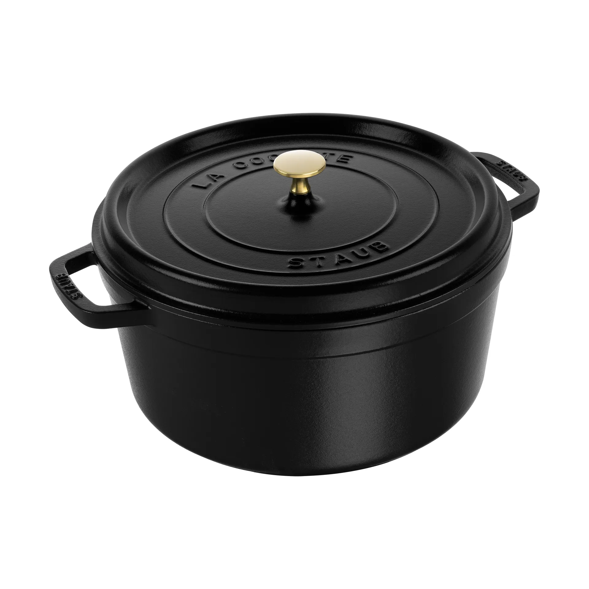 Staub La Cocotte panela redonda de ferro fundido 8,4 L, Preto STAUB