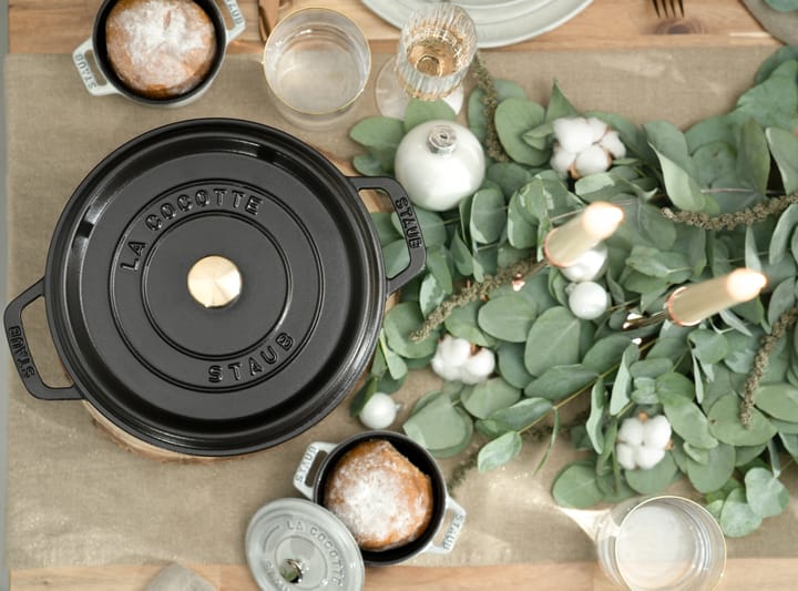 Staub La Cocotte panela redonda de ferro fundido 8,4 L, Preto STAUB