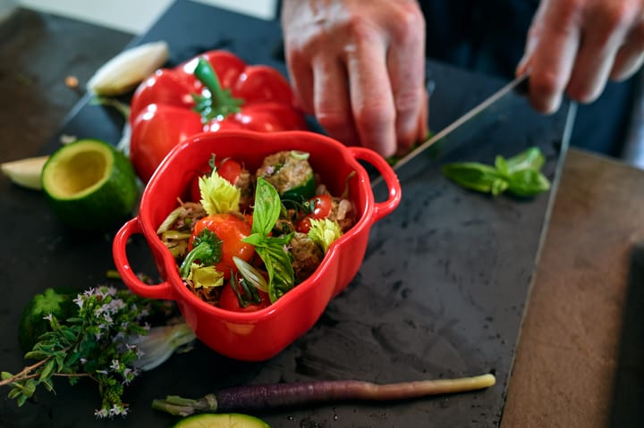 Staub mini panela com o formato de pimentão 0,47 L, Laranja-vermelho STAUB
