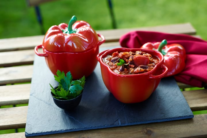 Staub mini panela com o formato de pimentão 0,47 L, Laranja-vermelho STAUB