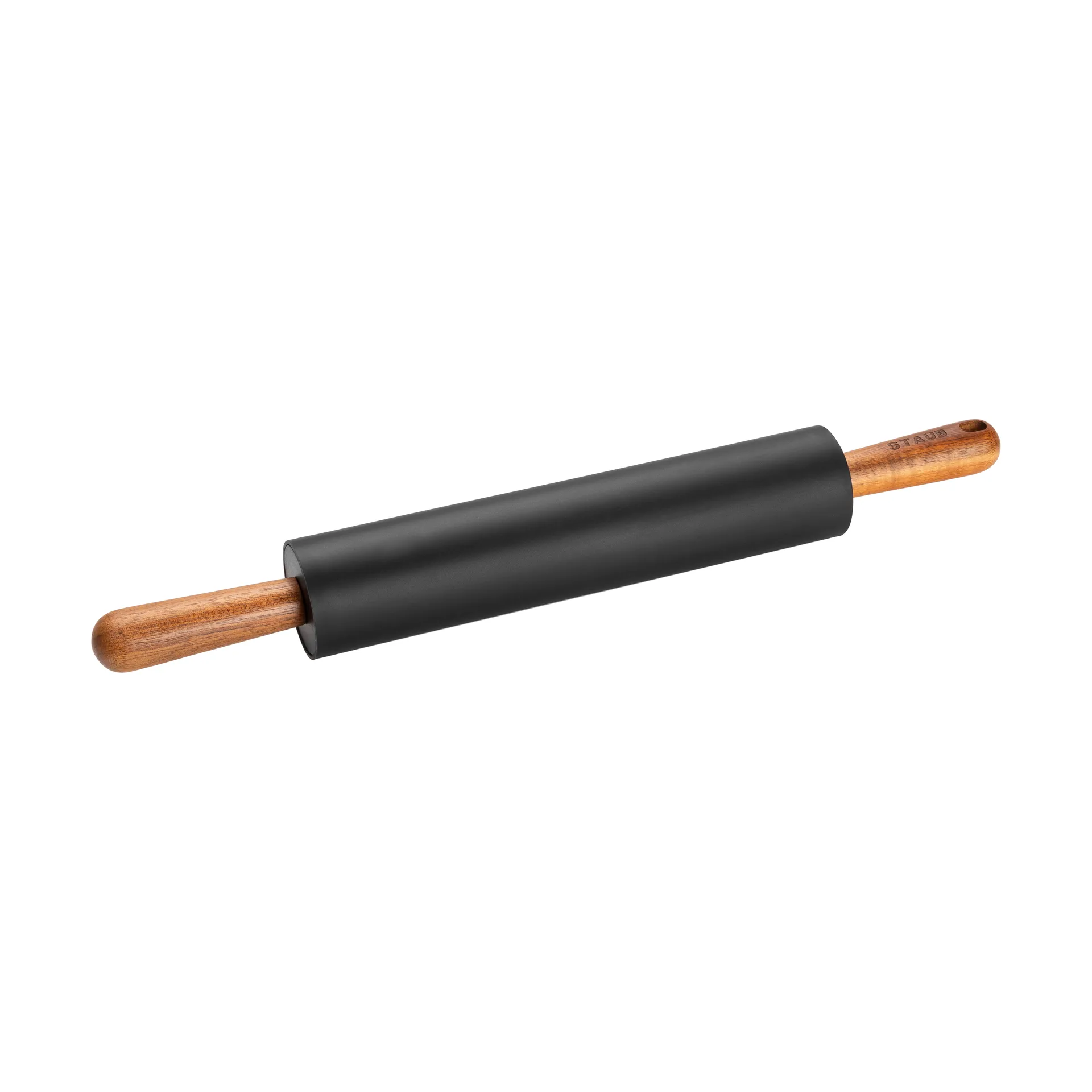 Staub rolo de massa silicone L, Preto-madeira de acácia STAUB