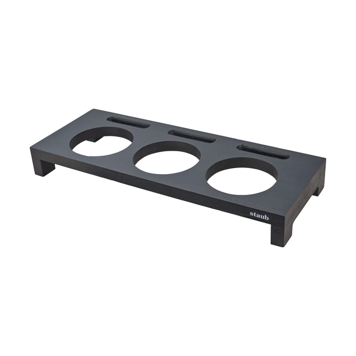 Staub suporte para servir 3 mini panelas - Preto - STAUB
