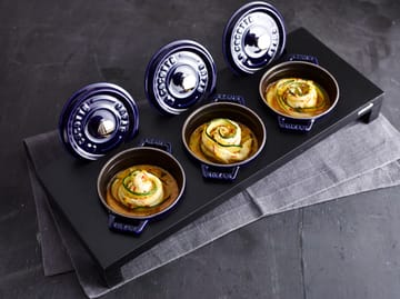 Staub suporte para servir 3 mini panelas - Preto - STAUB