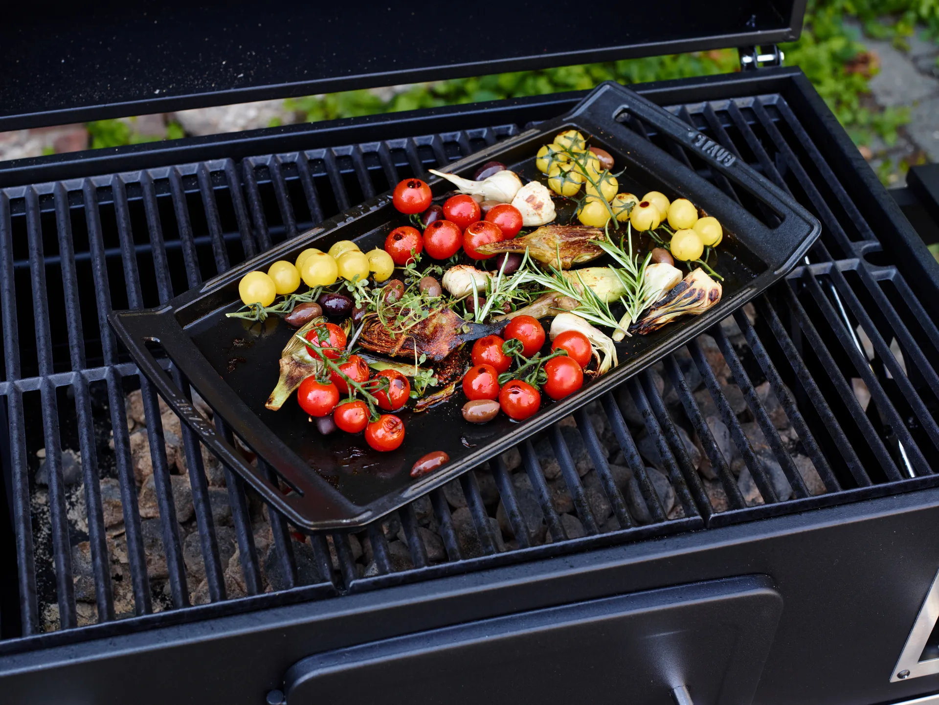 Staub Teppanyaki grelha de ferro fundido com alças 38x25 cm, Preto STAUB