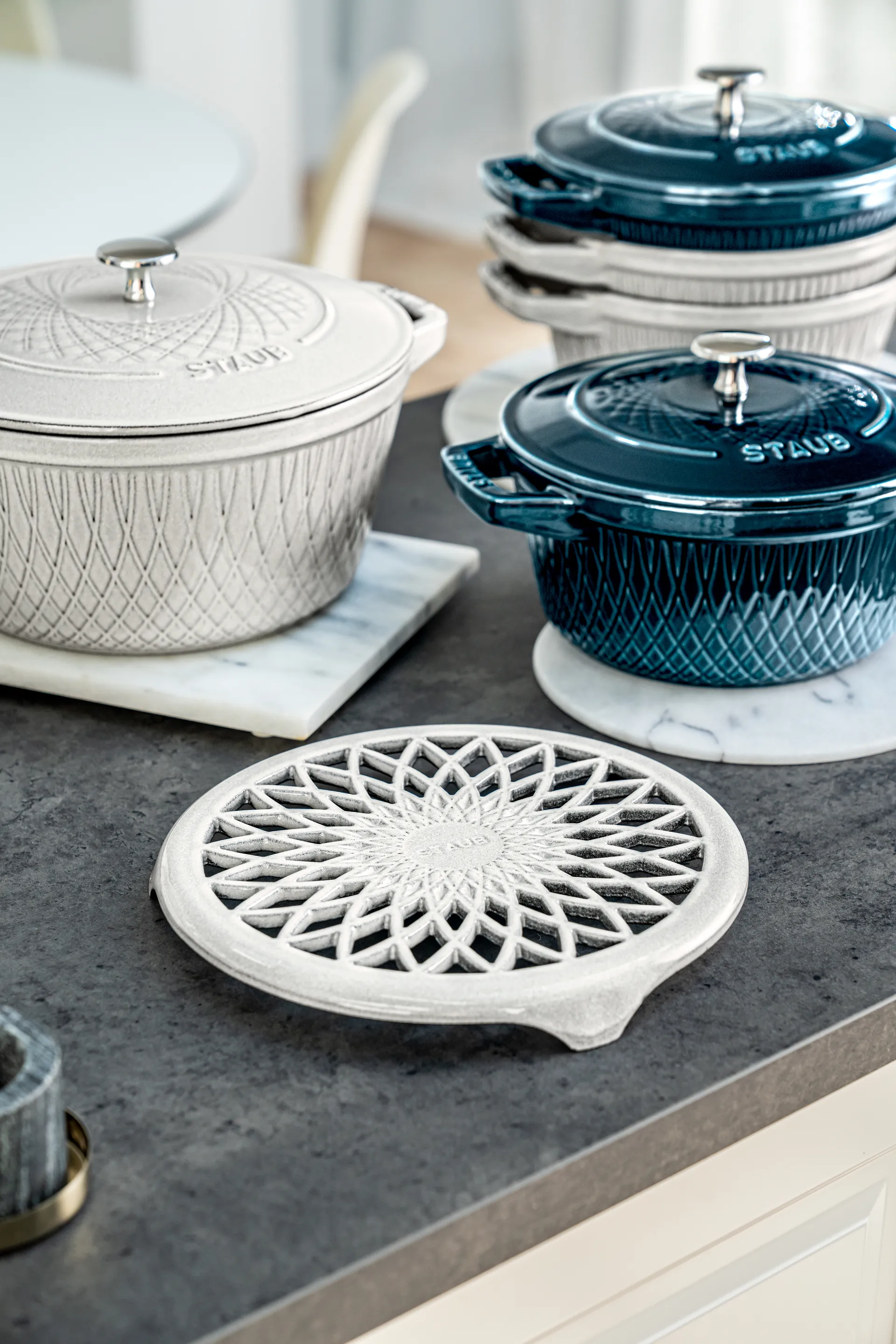 Staub Twister base de panela 18,5x19 cm, White truffle STAUB