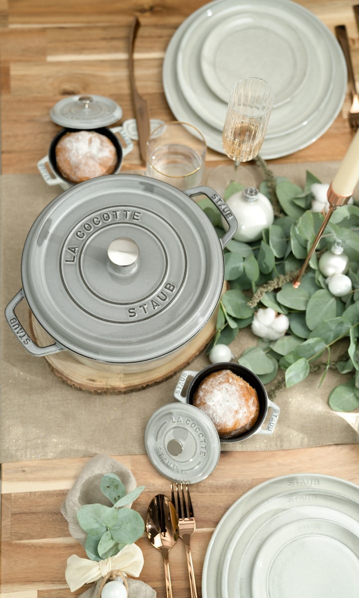 Travessa para forno mini redonda Staub 5,2 l, cinza STAUB