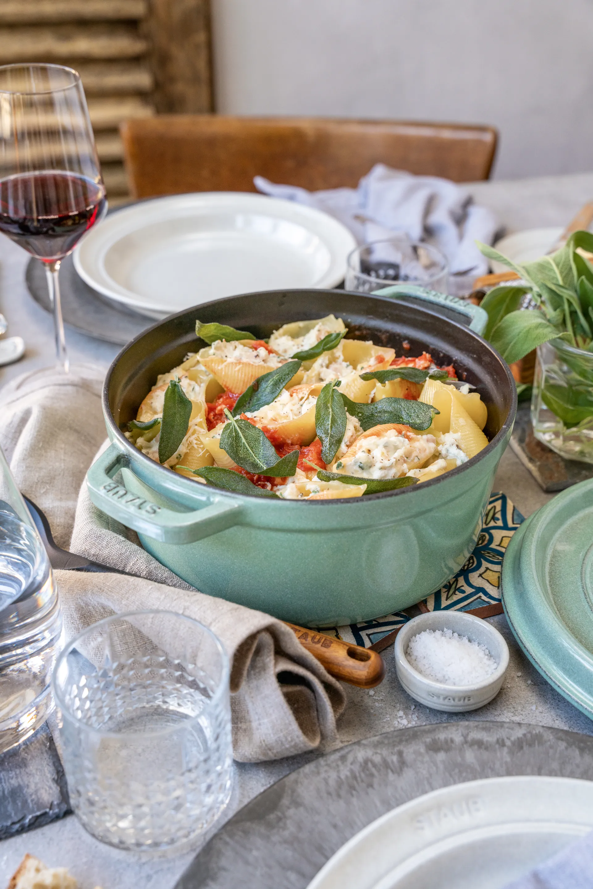 Travessa para forno mini redonda Staub 5,2 l, Salvia STAUB