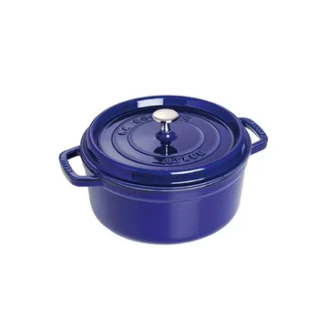 Travessa para forno redonda Staub Três camadas de esmalte 3,8 l - azul escuro - STAUB