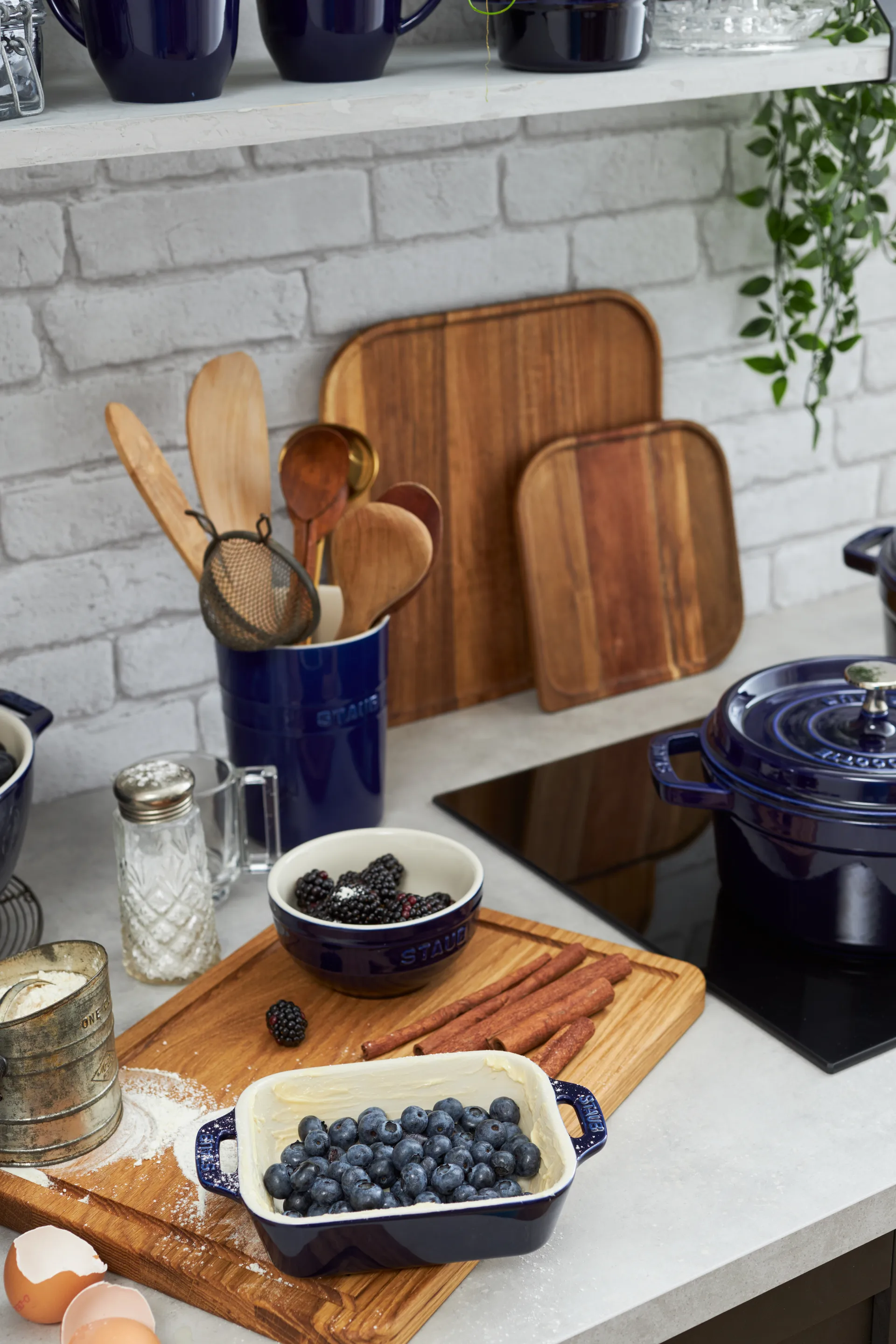 Travessa p/forno retangular Staub 14x11 cm, azul STAUB