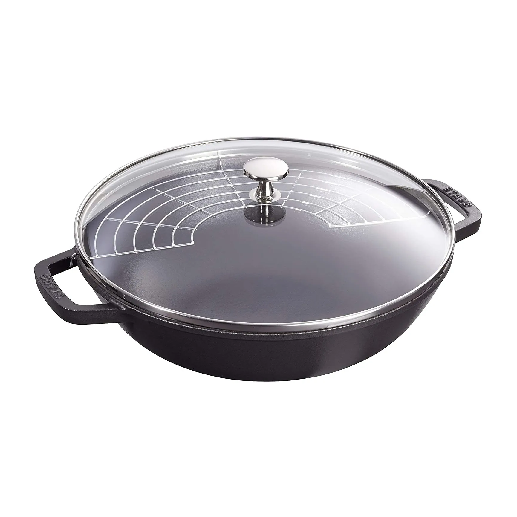 Wok com tampa de vidro Ø30 cm 4,4 L, Preto STAUB