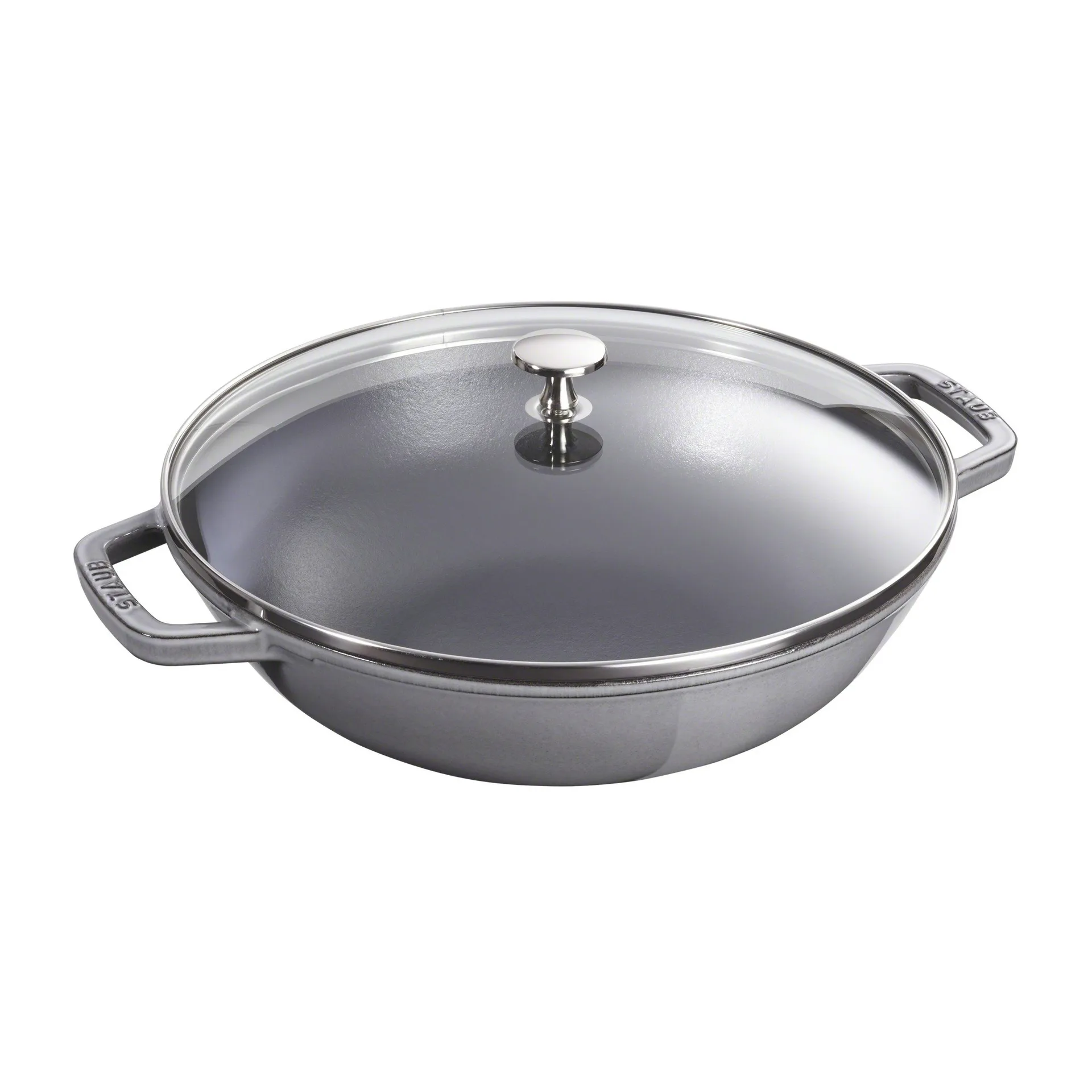 Wok com tampa de vidro Ø37 cm 5,7 L, cinza STAUB