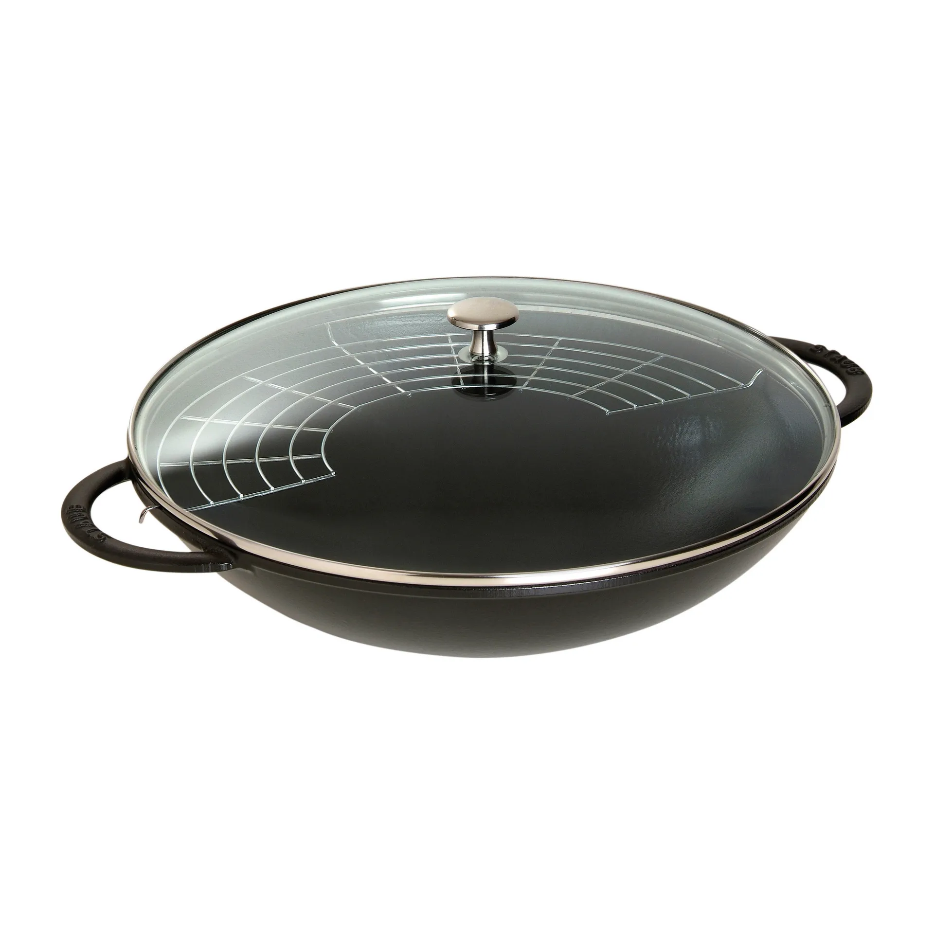 Wok com tampa de vidro Ø37 cm 5,7 L, Preto STAUB