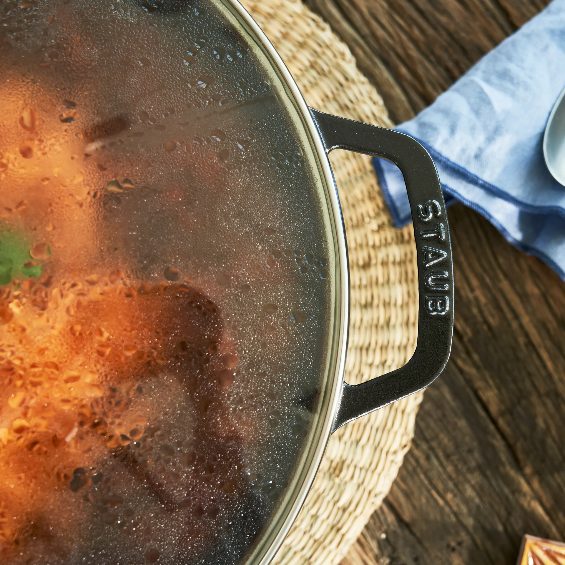 Wok com tampa de vidro Ø37 cm 5,7 L, Preto STAUB