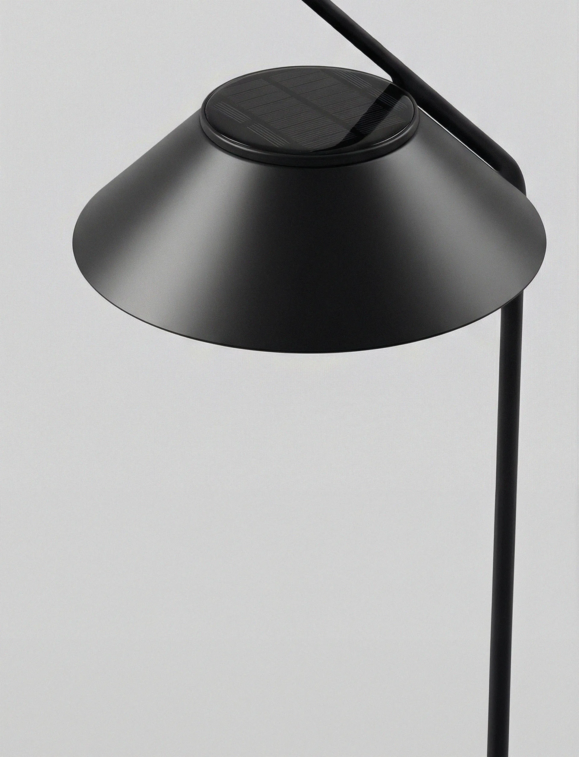 Luminária solar de poste angular com suporte, Preto Stelton