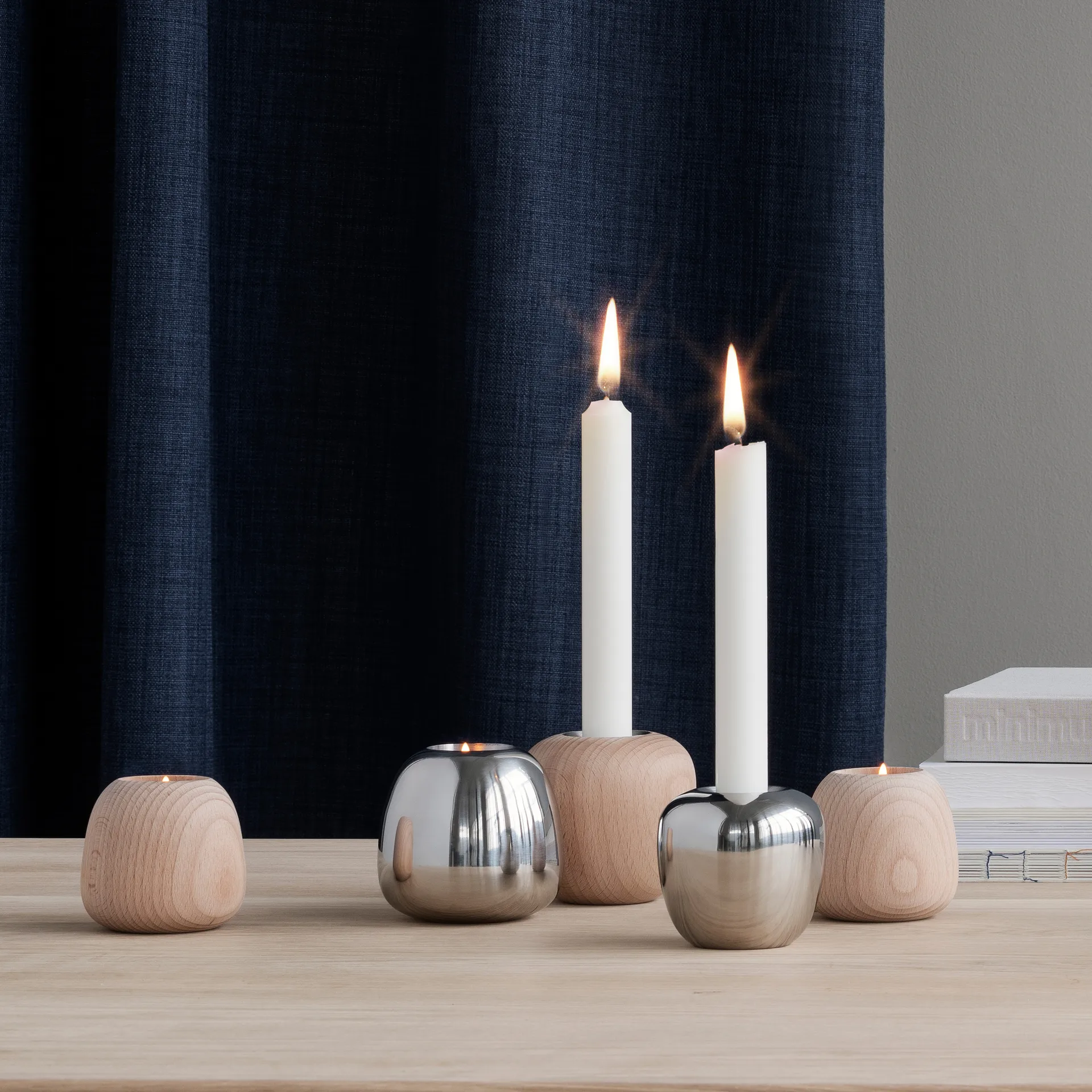 Suporte de velas Ora aço inoxidável , grande Stelton