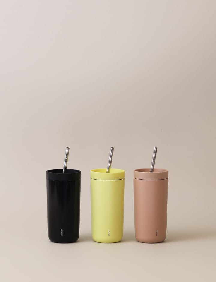 To Go Sip caneca térmica com palhinha 0,4 L, Preto suave Stelton