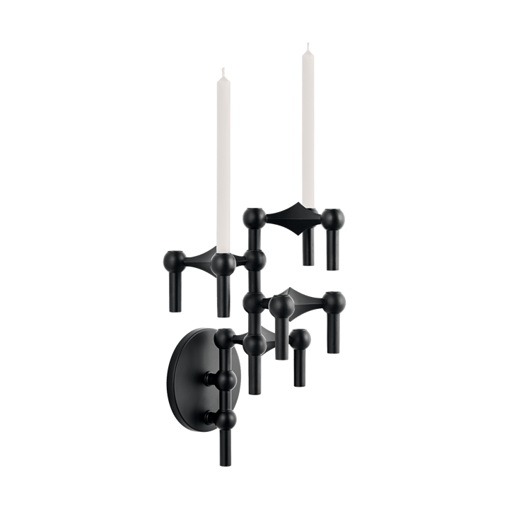 Castiçal de parede STOFF Nagel, Preto mate STOFF